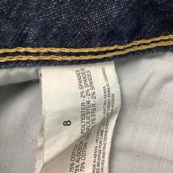 Gloria Vanderbilt Straight Flap Back Pocket Blue Denim Jeans Size 8 High-Rise - Picture 5 of 12